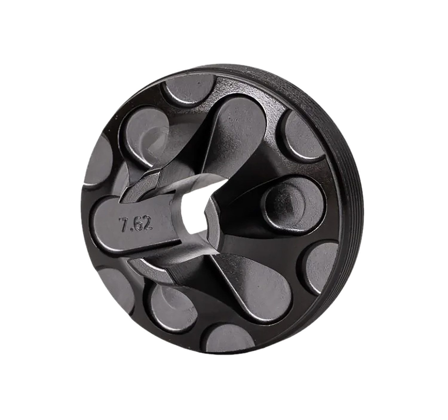 Rugged Suppressors FC006 Flash Hider Front Cap  7.62mm, Black Steel for Some Rugged Suppressors