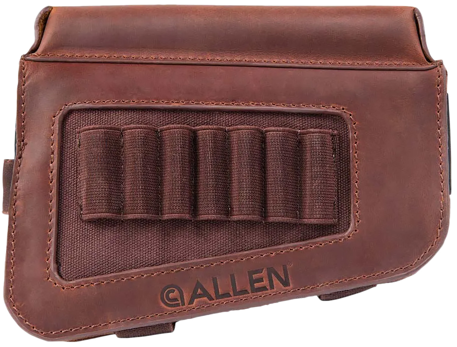 Allen 8519 Westcliff Buttstock Cartridge Carrier 7Rd Leather Rifle Mount Features Raised Cheek Piece