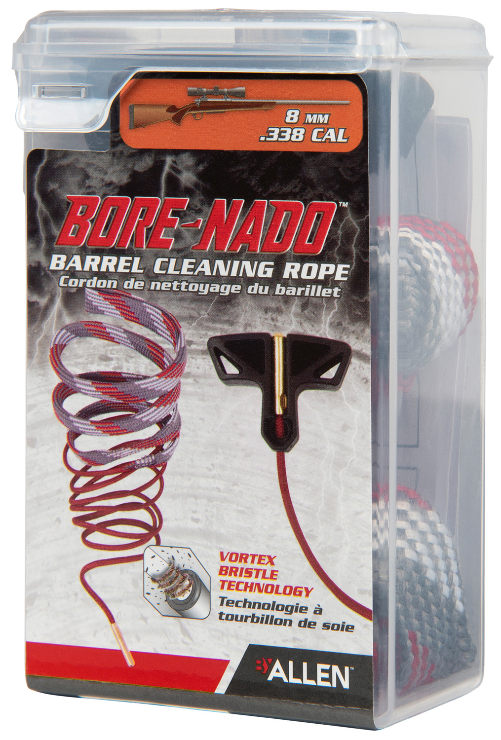 Allen Bore-Nado 70723 Rifle Barrel Cleaning Rope 8mm-.338 with Brass Bor... - Allen Company - 8mm/.338