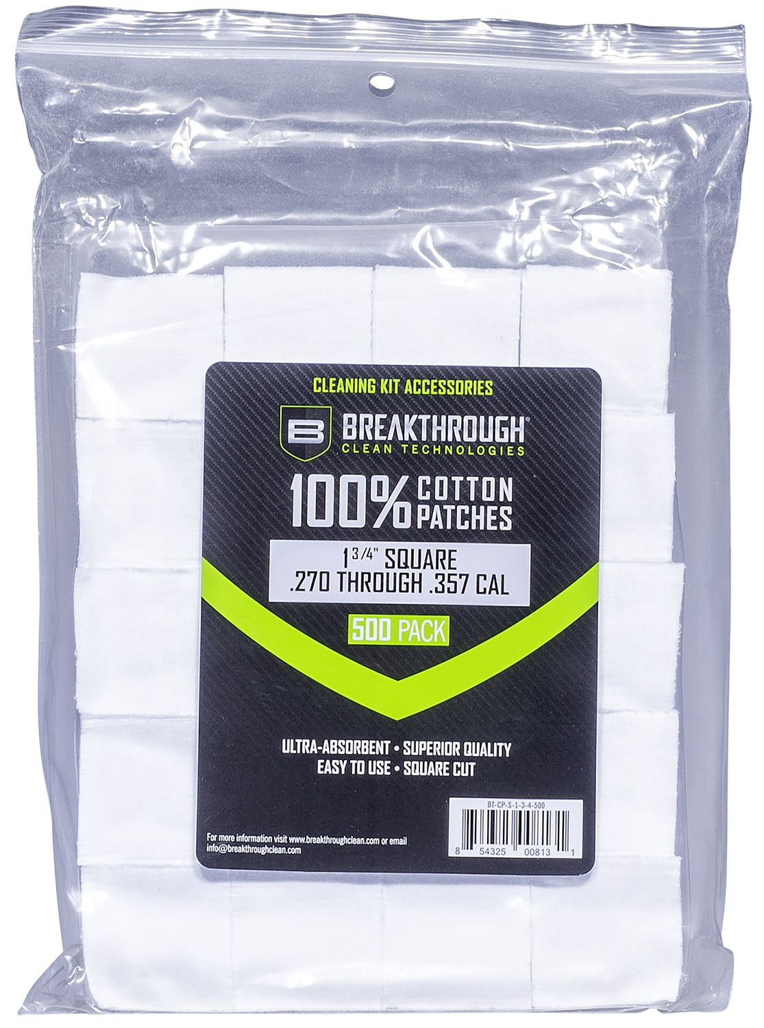 Breakthrough Clean BTCPS13/4500 Square Patches 270/357 Cal 500 pieces-img-0