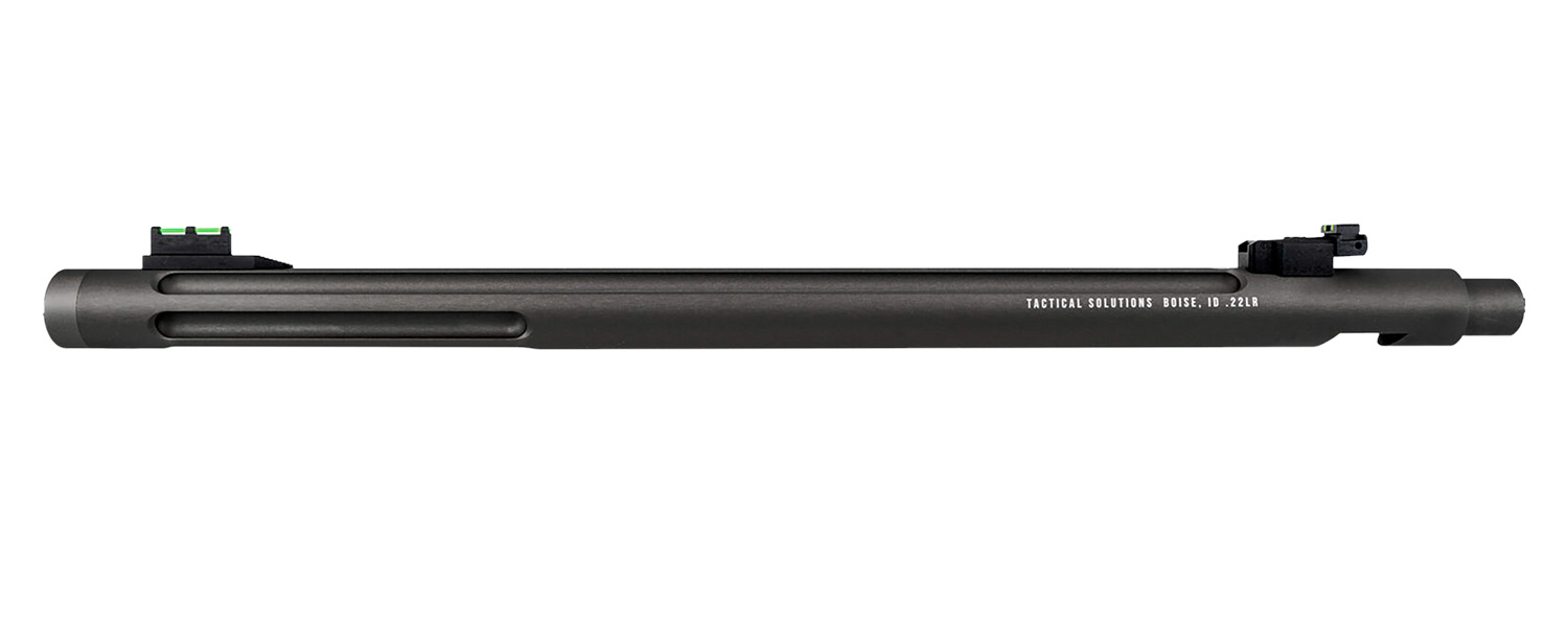 Tactical Solutions 1022OSMB X-Ring Barrel 22 LR 16.50 Fluted & Threaded Matte Black, Fiber Optic Sight Fits Ruger 10/22, Tactical Solutions X-Ring, Thompson Center T/CR22