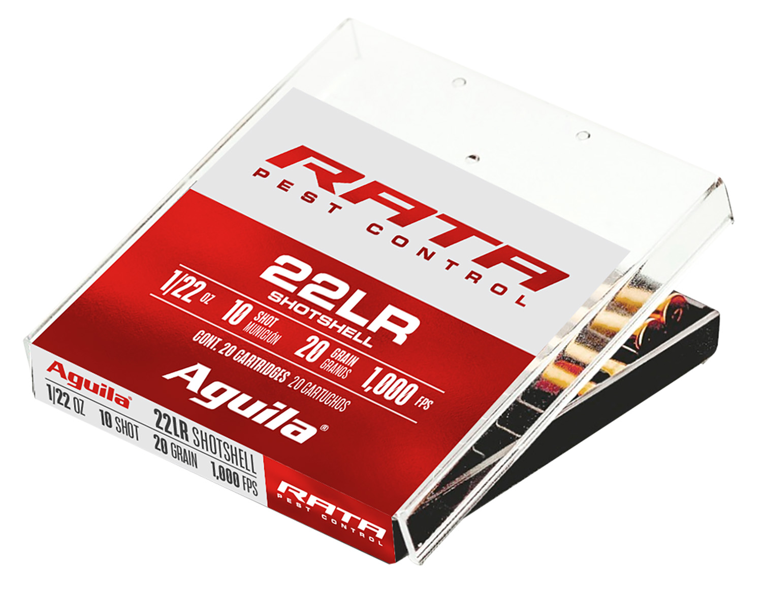 Aguila 1B222600 Rata Shotshell 22 LR, 20 Grain Solid Point, 1000 FPS Velocity, 20 Rounds Box