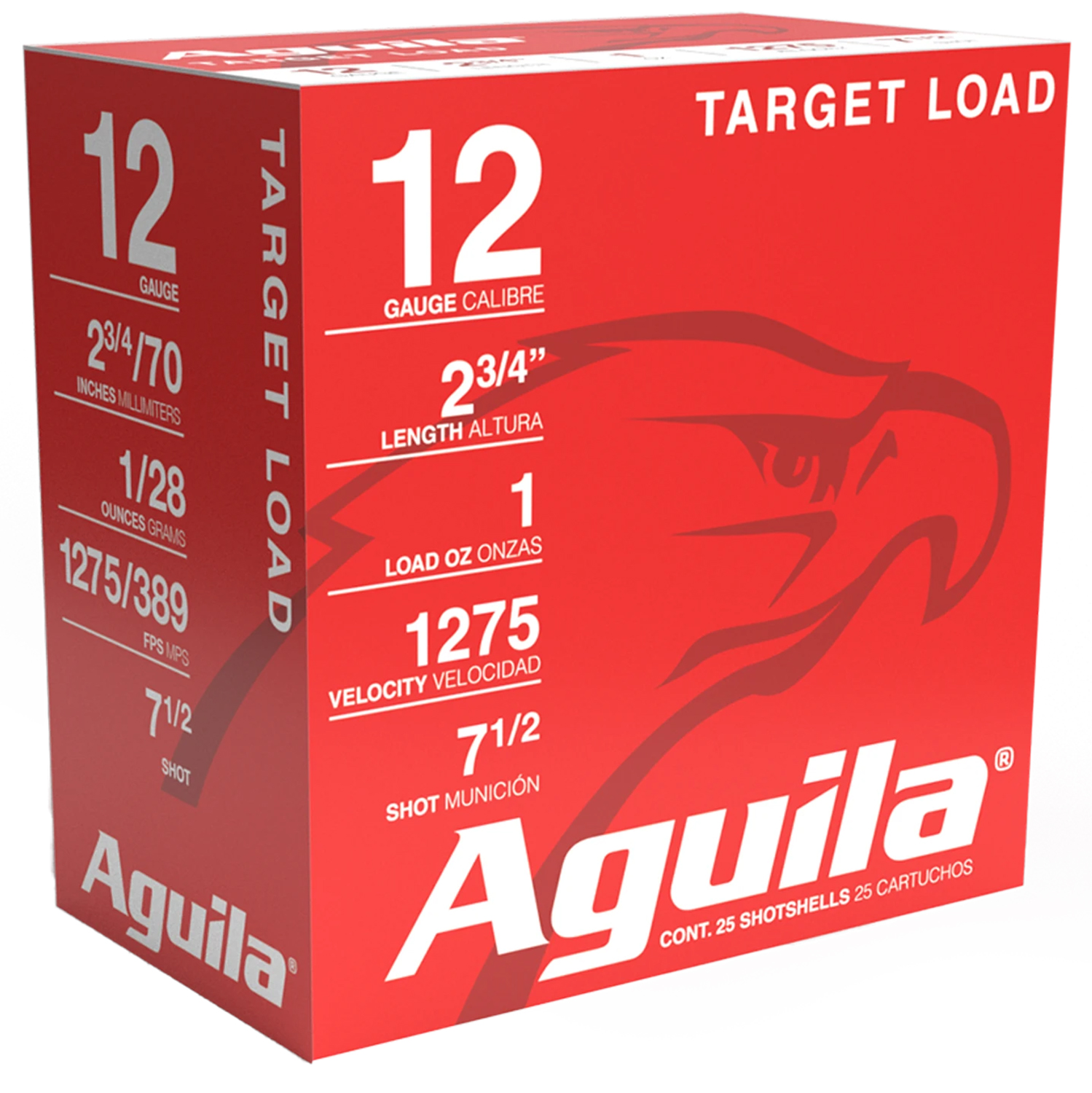 Aguila 1CHB1337 Target Load Competition 12 Gauge 2.75" 1 oz 7.5 Shot 25 Per Box/ 10 Cs