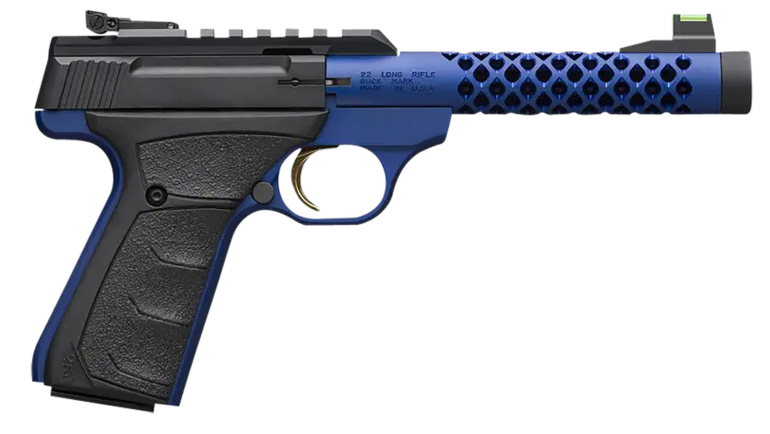 Browning Buck Mark Plus Vision Blue Shoal UFX Suppressor-Ready Fiber-Optic Pistol 22 LR - Browning - 22 LR