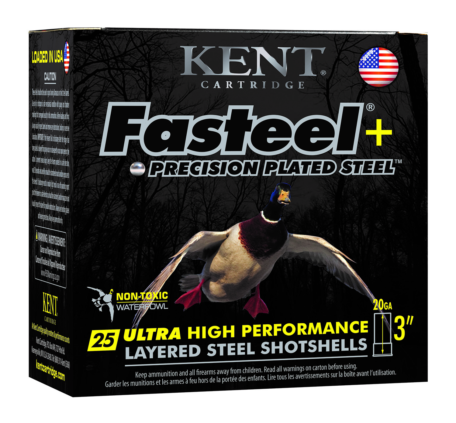 Kent Cartridge K203FSP282X4 Fasteel 2.0 Waterfowl 20 Gauge 3" 1 Oz 2X4 Shot 25 Per Box/ 10 Cs