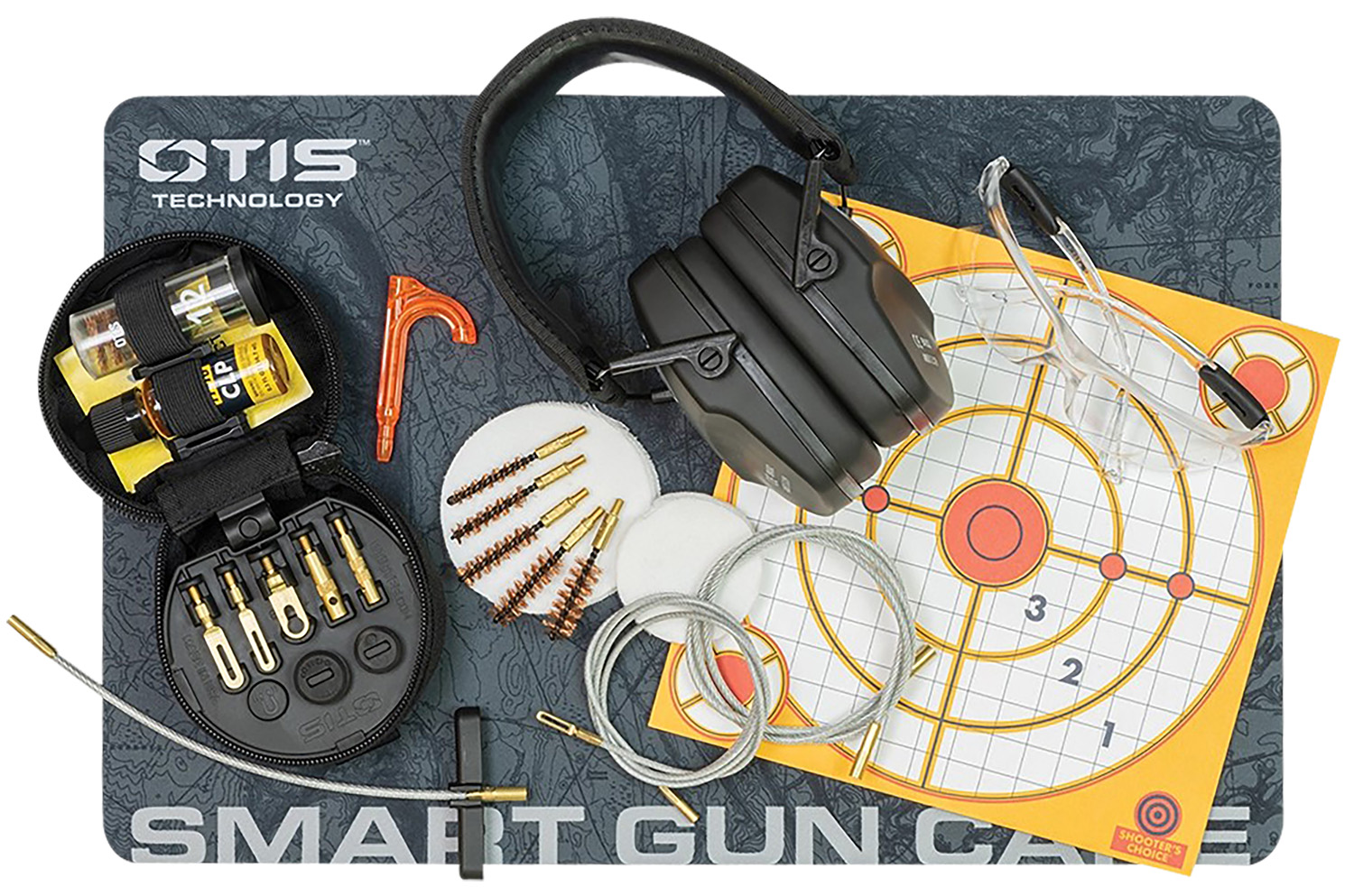 Otis GFNSB1 Shooting Bundle Includes Tactical Cleaning Kit .17 Cal-12 Gauge/Eye Protection/Ear Protection/Cleaning