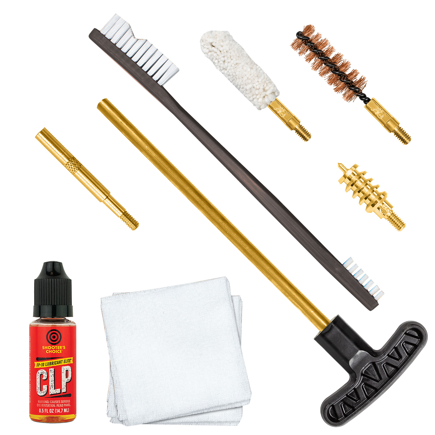 Otis Technology .45 Caliber Pistol Cleaning Kit with Brass Components