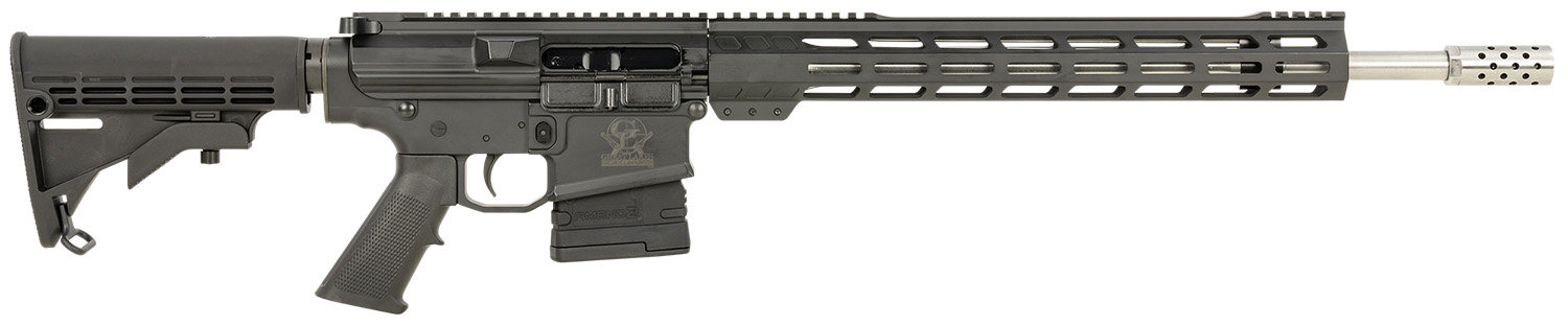 GLFA GL10308SSBLK AR-10 308 Win 20+1 18" Stainless, Black Rec, M-Lok Handgaurd, Carbine Stock, A2 Grip, Muzzle Brake