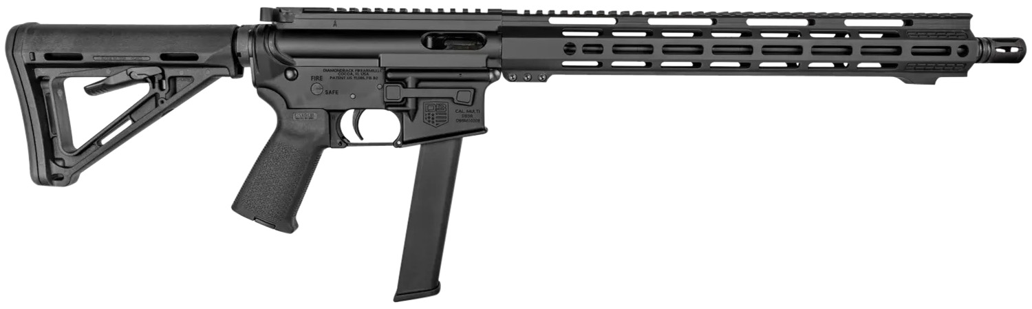 Diamondback DB1418P001 DB15 9mm Luger 32+1 16", Black, Carbon Lower,...-img-0