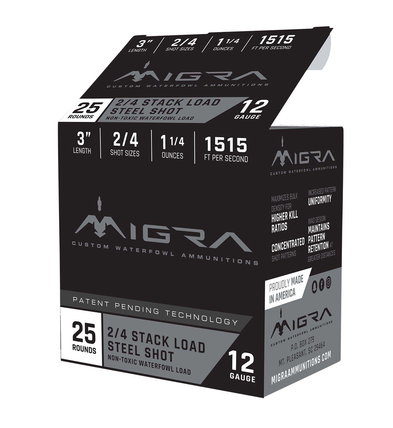 Migra Ammunitions M12S46 12 Gauge 3" 1 1/4 Oz 4,6 Shot 25 Per Box/ 10 Cs