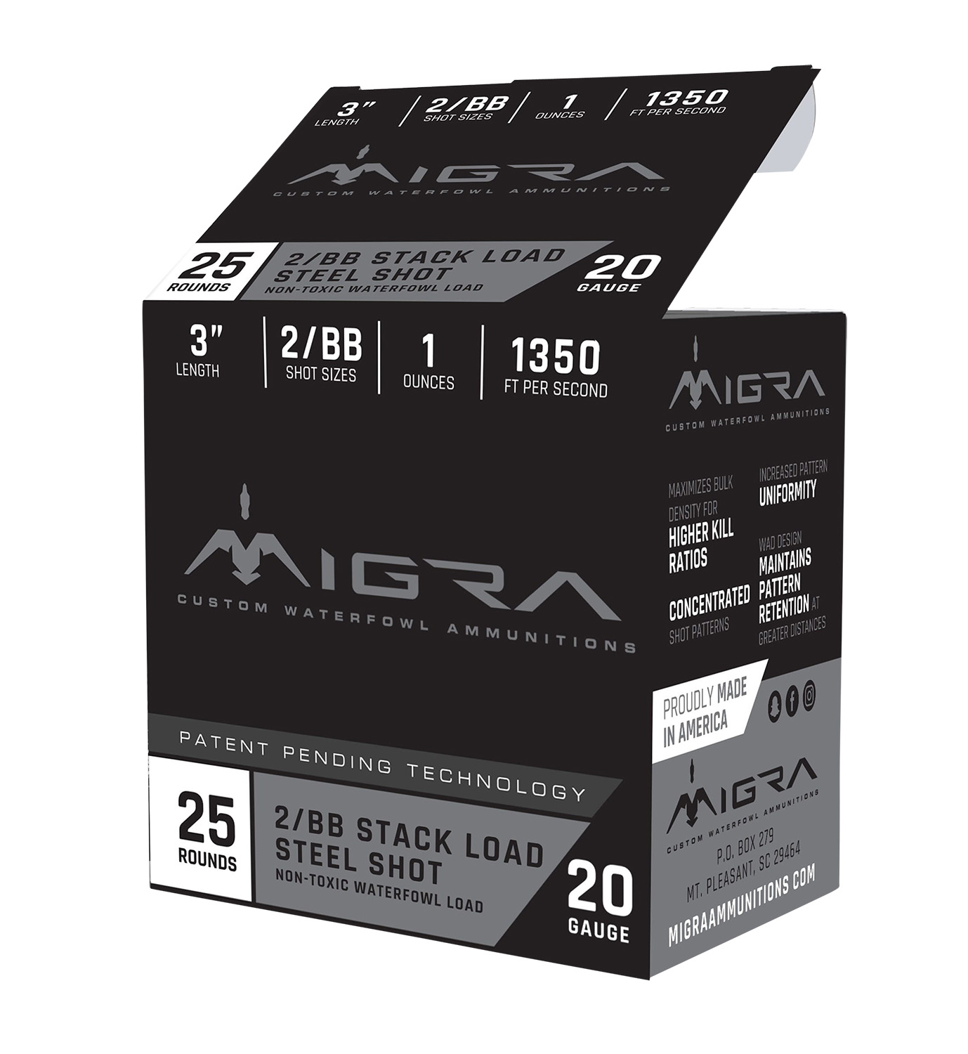 Migra Ammunitions M20S46 Combinational  20Gauge 3 1oz 4/6Shot 25 Per Box/10 Case