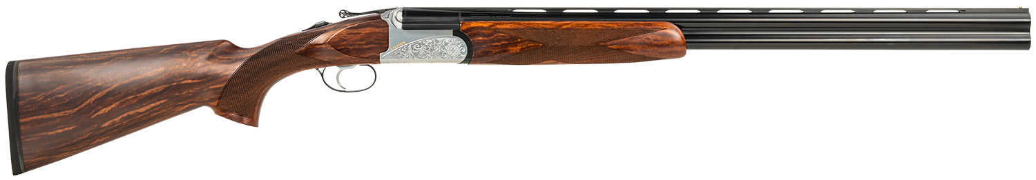 FAUSTI*15803 Fausti Usa, Inc 15803 Caledon 28 Gauge 2.75" 2rd 26" Blued Barrel, Engraved Stainless Rec, Wood Laser Grain Stock, Metallic Bead Sight