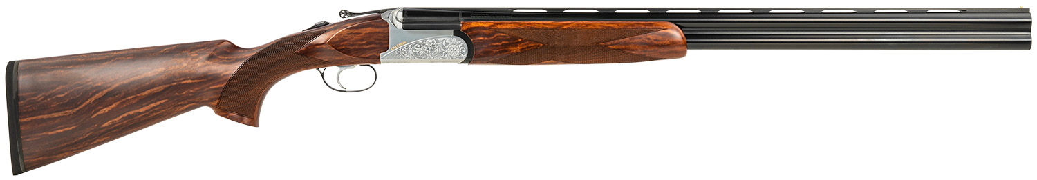 FAUSTI*15802 Fausti Usa, Inc 15802 Caledon 28 Gauge 2.75" 2rd 28" Blued Barrel, Engraved Stainless Rec, Wood Laser Grain Stock, Metallic Bead Sight