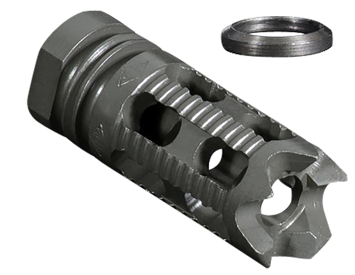 Yankee Hill 285M1 Phantom Comp/Brake with Aggressive End, 1/2-28 tpi Threads 2.25 OAL for 5.56mm
