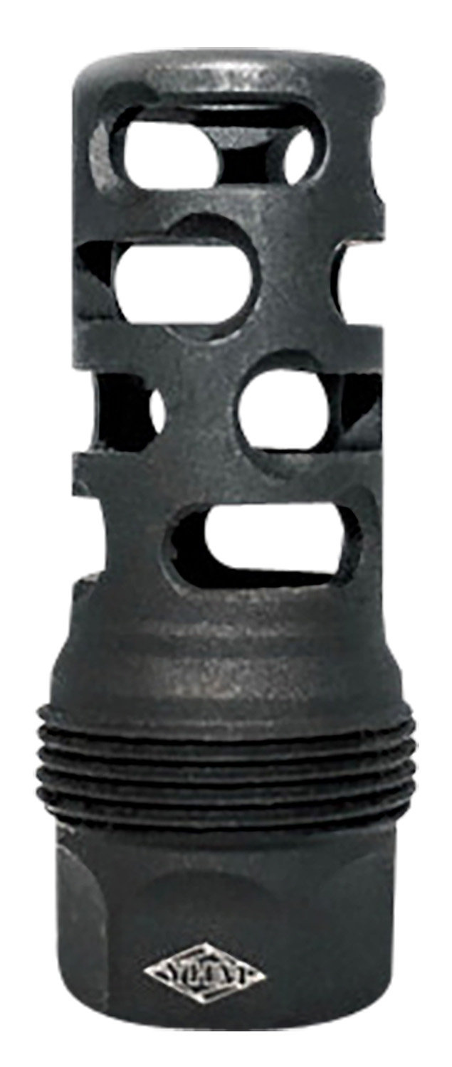 Yankee Hill 4405Mb24 sRx Muzzle Brake QD Long Black Phosphate Steel With 5/8"-24 tpi, 9mm, 2.30" OAL & 9.375" Diameter F