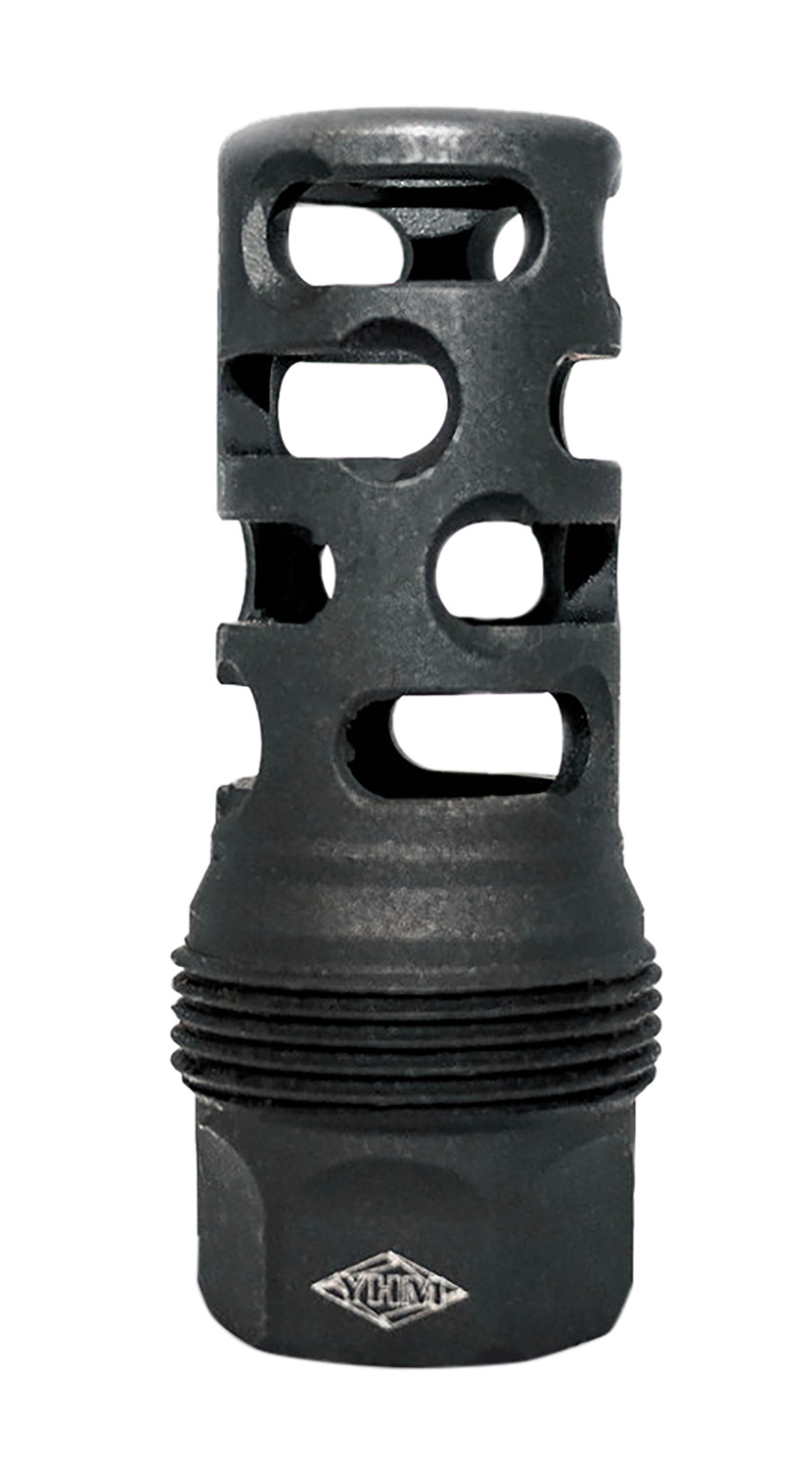 Yankee Hill 4405Mb28 sRx Muzzle Brake QD Long Black Phosphate Steel With 1/2"-28 tpi, 9mm, 2.30" OAL & 9.375" Diameter F