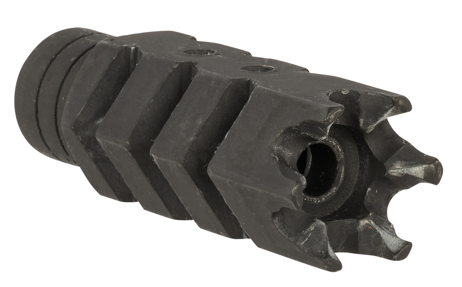 ATI Outdoors A5102251 Shark Muzzle Brake  Black Oxide Steel with 1/2-28 tpi Threads for .223 Cal/5.56 AR-15