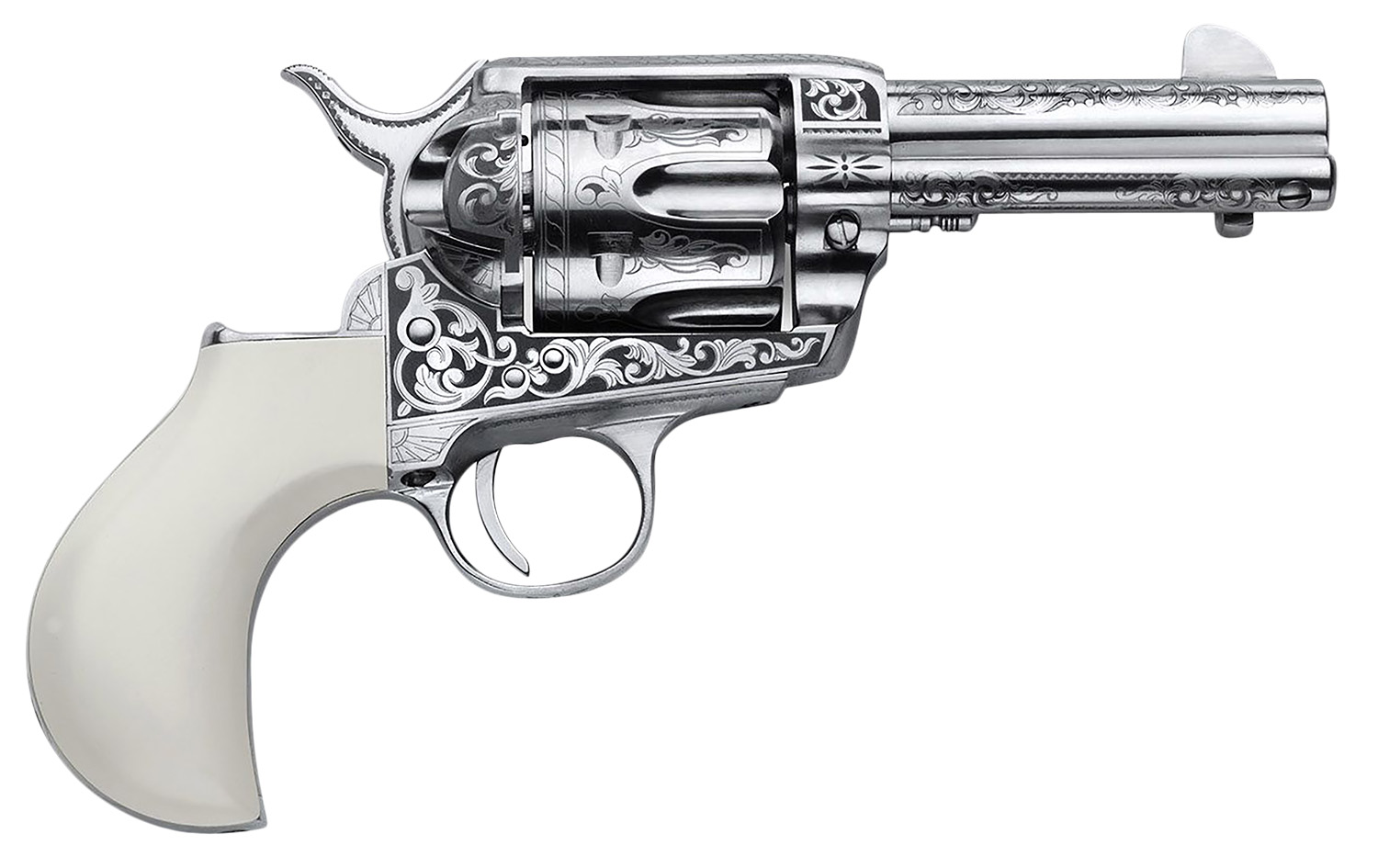 Cimarron PP346HUCKENG Huckleberry 45 Colt (LC) 6 Shot 3.50” Nickel...