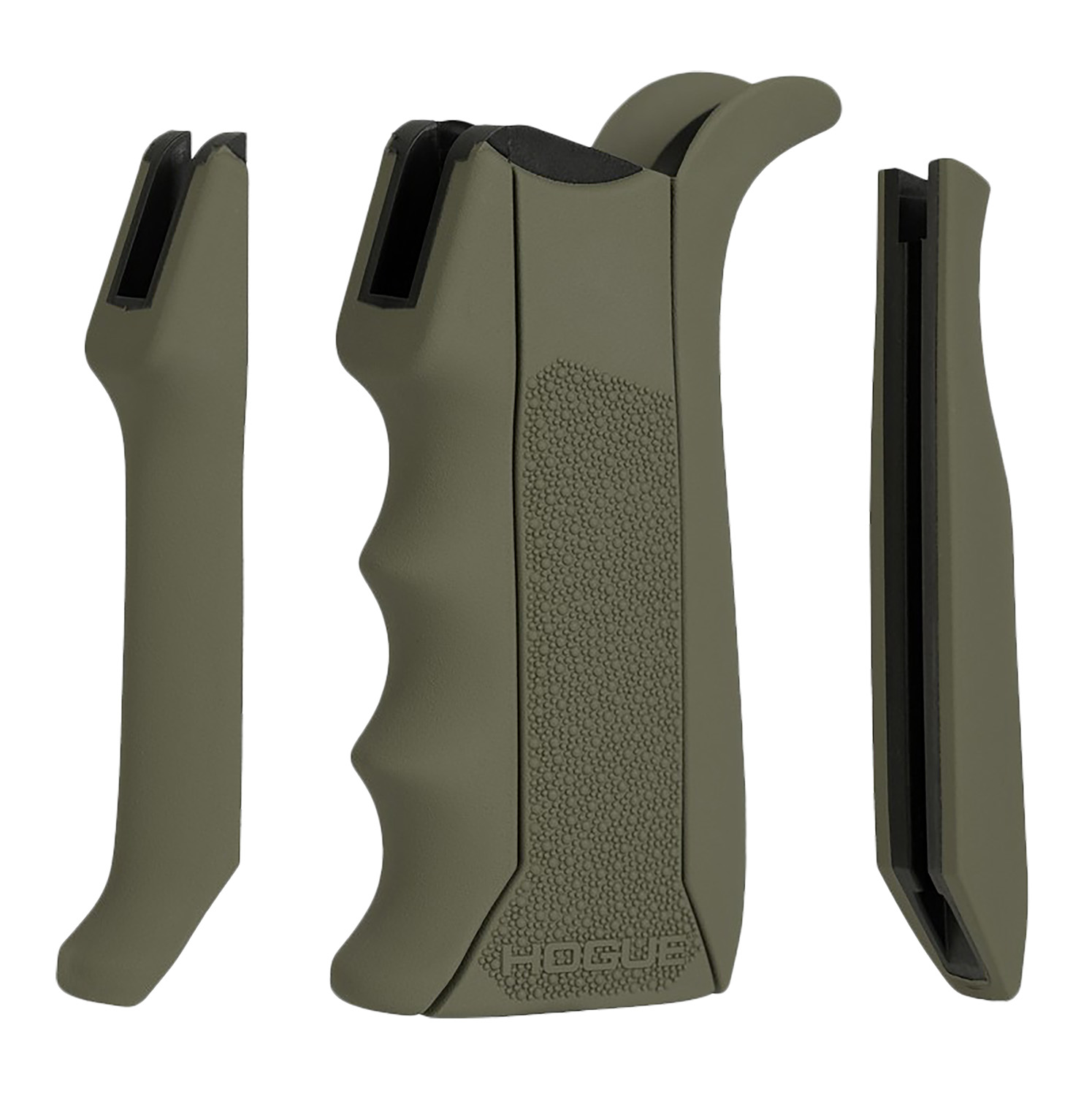 Hogue 13041 Modular Overmolded OD Green Rubber Pistol Grip with Finger...