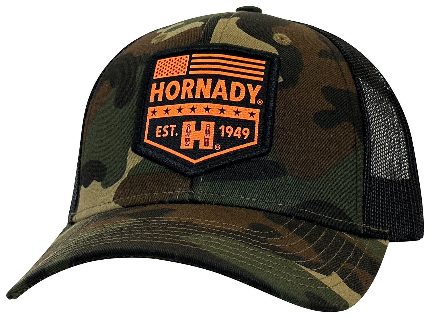 Hornady 30460 Camo/White Adjustable Snapback Hat with Patch