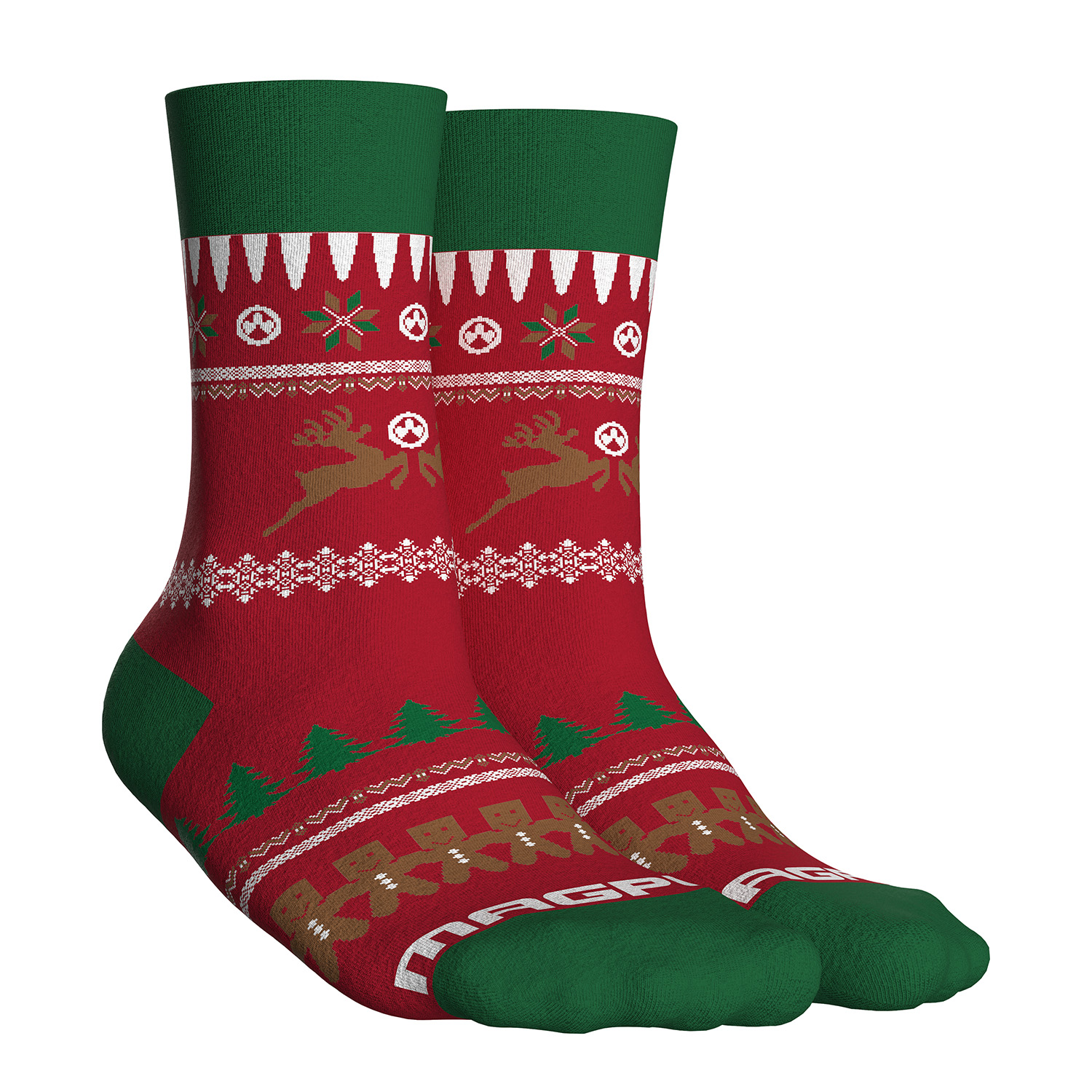 Magpul Mag1372375 Ugly Christmas GingARbread Man L/Xl, Multi-Color Polyester/Spandex, Crew Sock