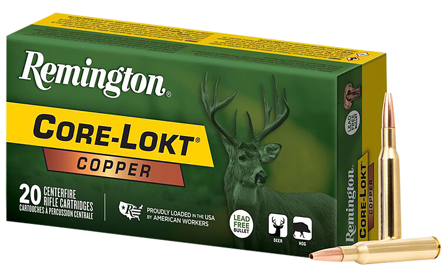Remington Ammunition R27855 Core-Lokt Copper 270 Win 130 gr Copper (HP) 20 Per Box/ 10 Cs