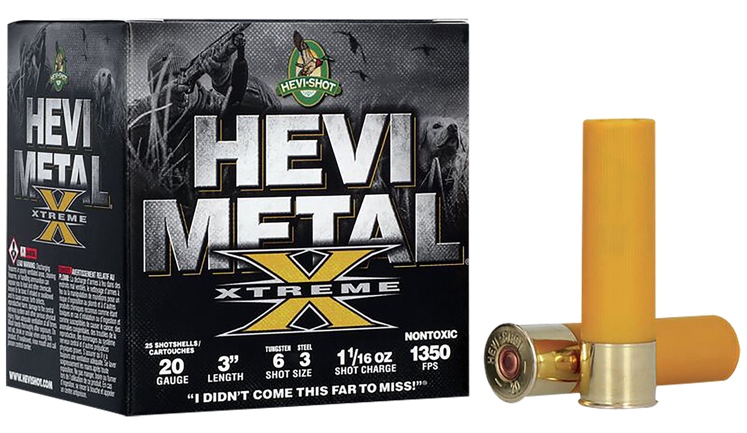 HEVI-Shot Hs39206 HEVI-Metal Extreme 20 Gauge 3" 1 1/16 Oz Steel, Tungsten 6 & 3 Shot 25 Per Box/ 10 Cs