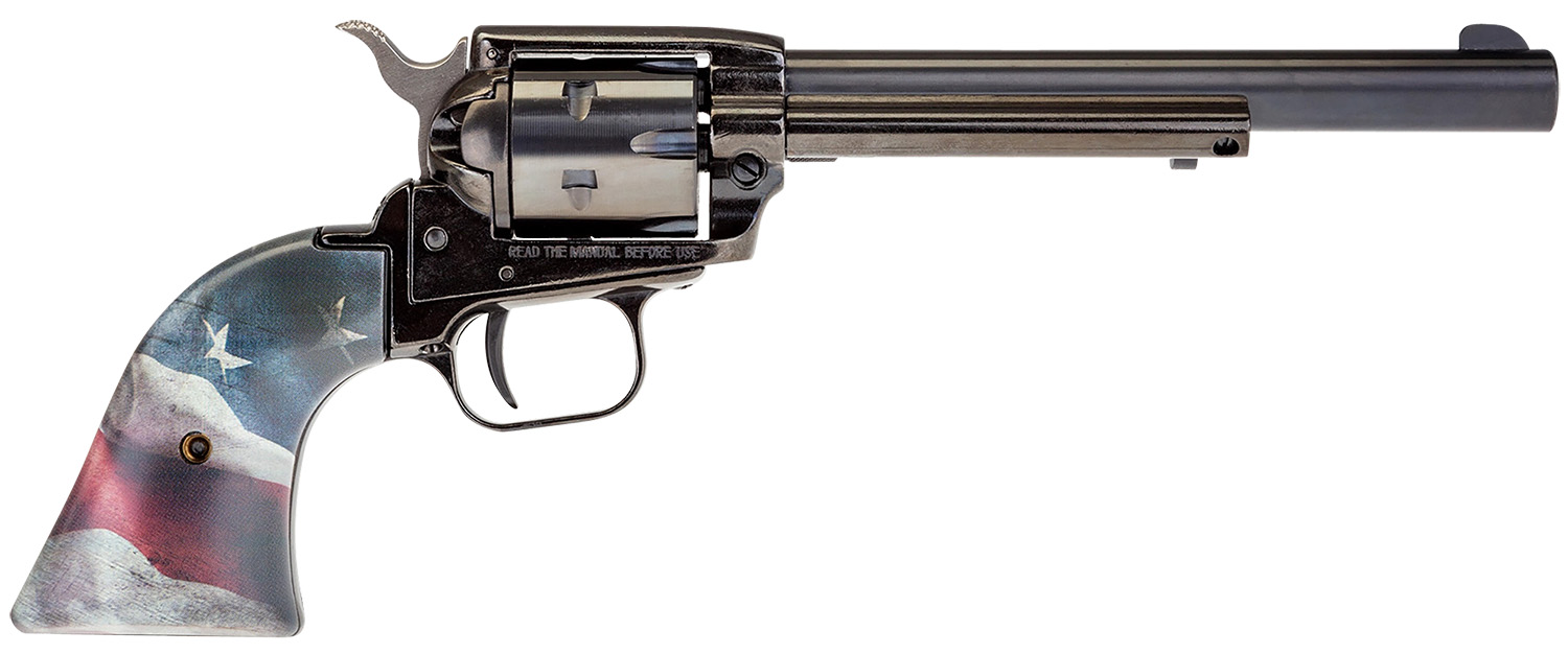 Heritage RR22B6US02 Rough Rider 22 LR Revolver 6.5" Black US Flag Grip