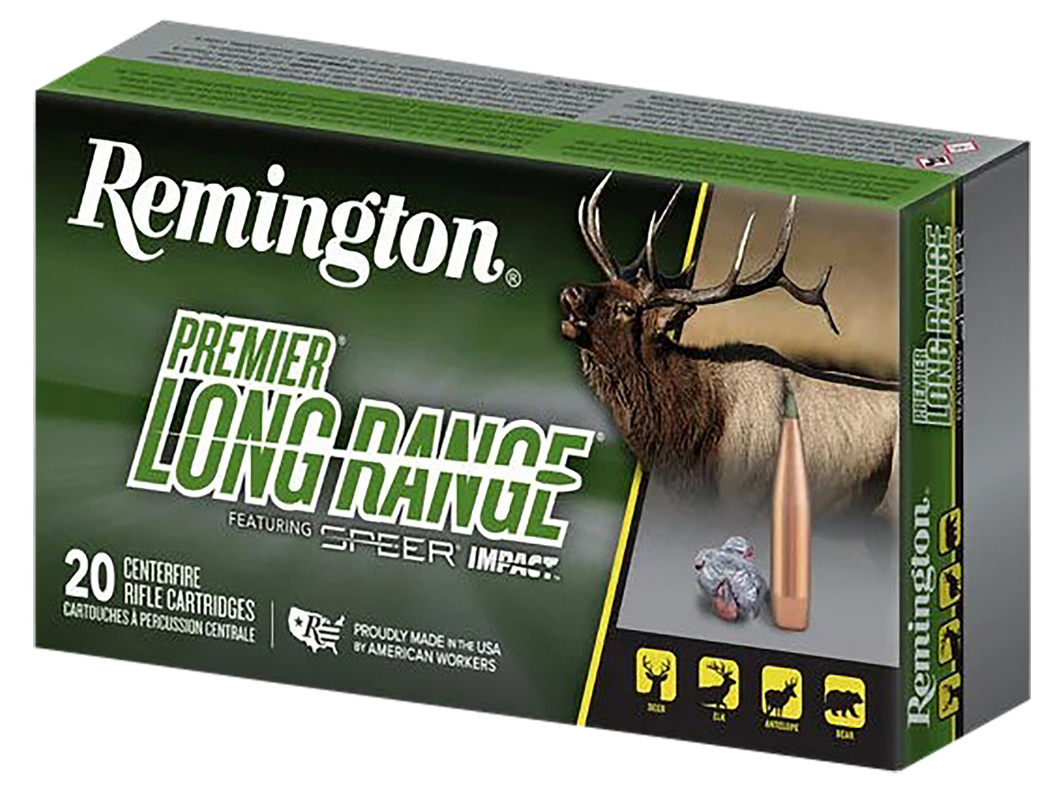 Remington R28828 Premier Long Range 6.5 PRC, 140 Grain Speer Impact, Brass Cased Rifle Ammo, 20 Rounds