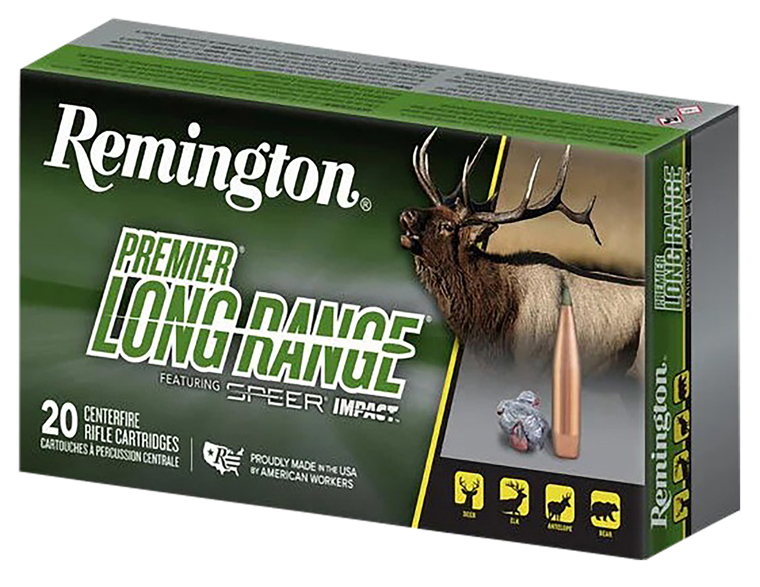 Remington R28830 Premier Long Range 300 PRC, 215 Grain Speer Impact, Brass Cased Rifle Ammo, 20 Rounds