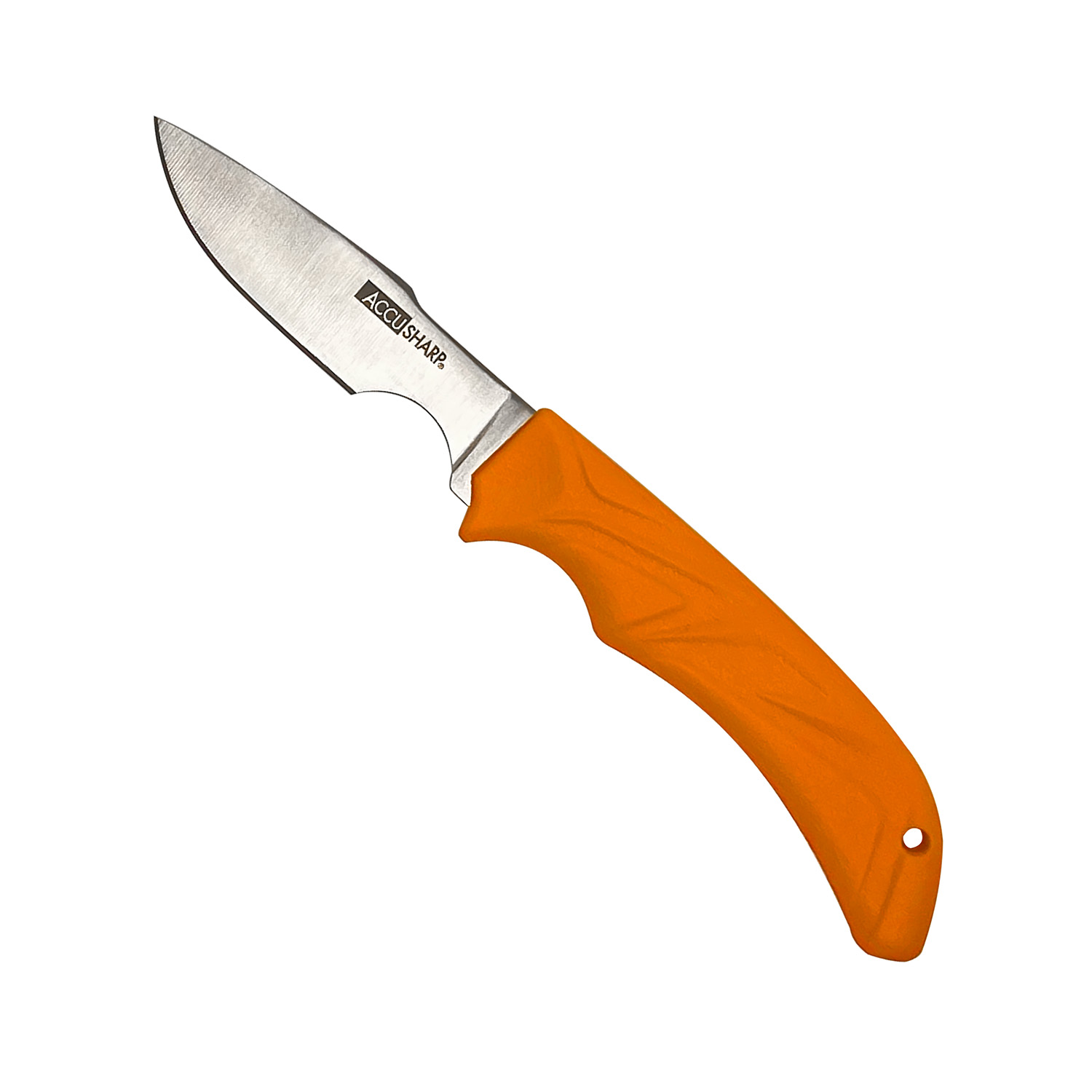AccuSharp 731C Caping Fixed 3.50" Stainless Steel Blade/Blaze Orange Ergonomic Anti-Slip Handle
