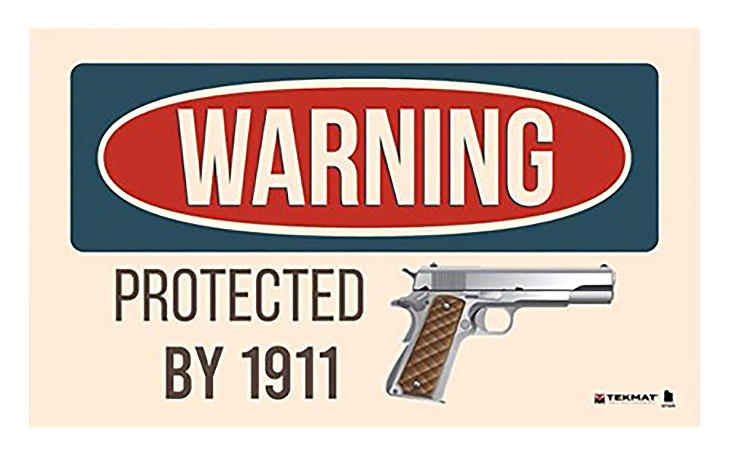 TekMat TEK42WARNING1911 Warning Protected By 1911 Door Mat 25" x 42"-img-0