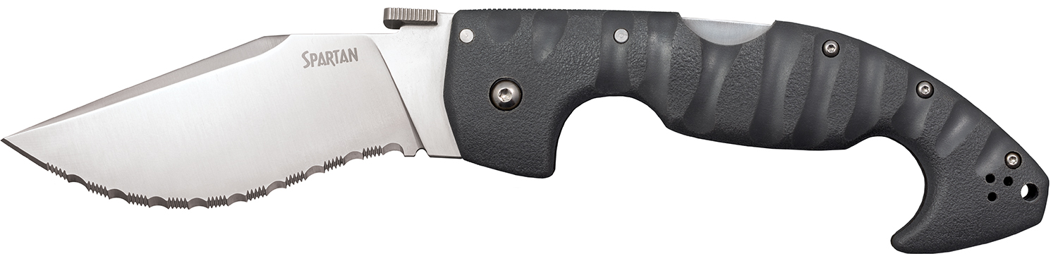 Cold Steel CS21SS Spartan 4.50" Folding Clip Point Serrated Satin Griv-...