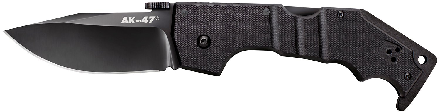Cold Steel Cs58M AK 3.50" Folding Clip Point Plain Black Matte S35VN SS Blade/5.50" G10 Handle Includes Belt