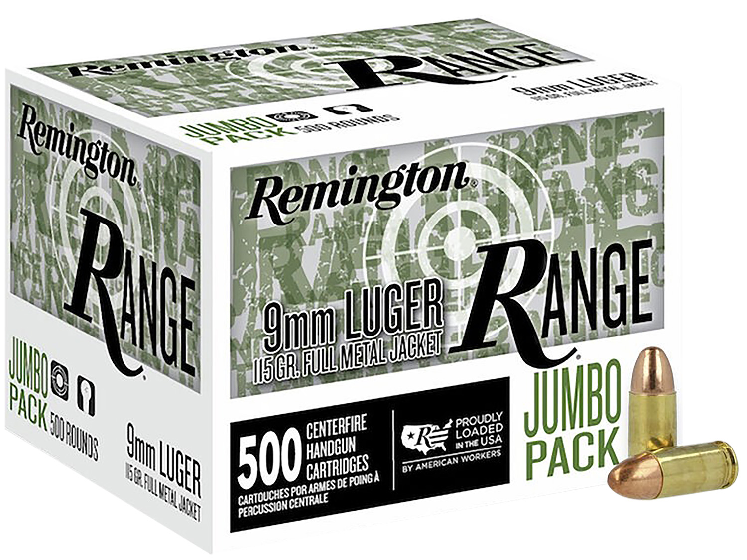 Remington R27779 9mm Luger 115gr FMJ Ammo 500/Box