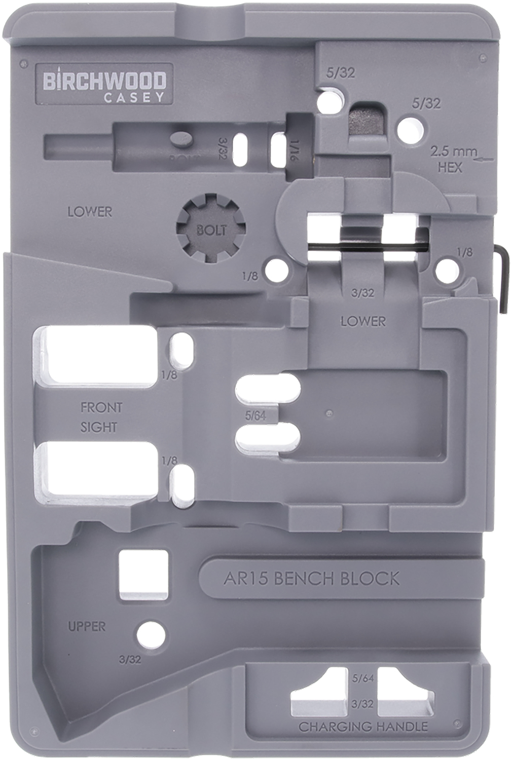 Birchwood Casey ARBENCH-BLOCK AR-15 Bench Block Gray with Magnet