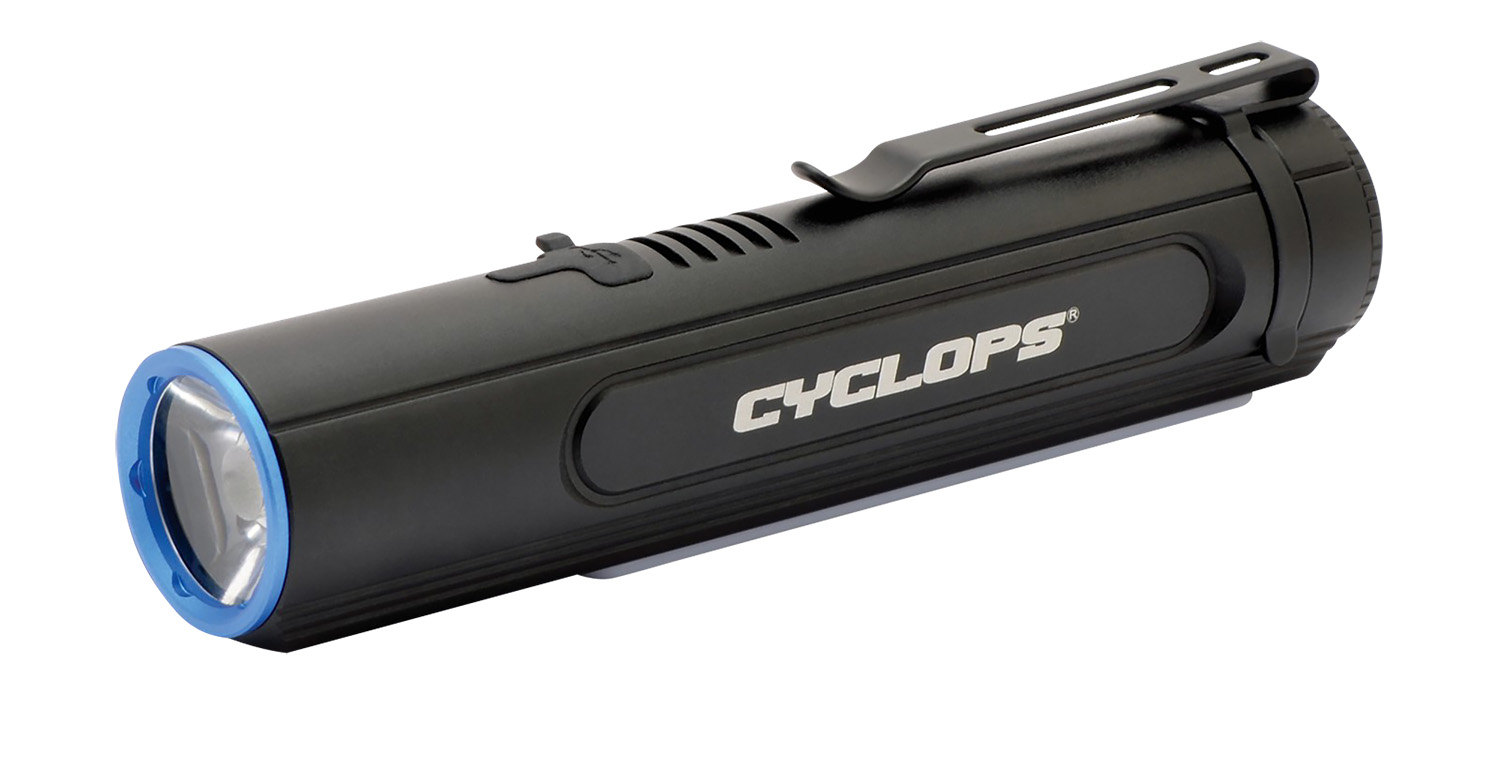 Cyclops CYC-Fl2000Cob Flashlight W/Cob Utility Light Black Aluminum 500-2000 Lumens 240 Meters Beam Distance