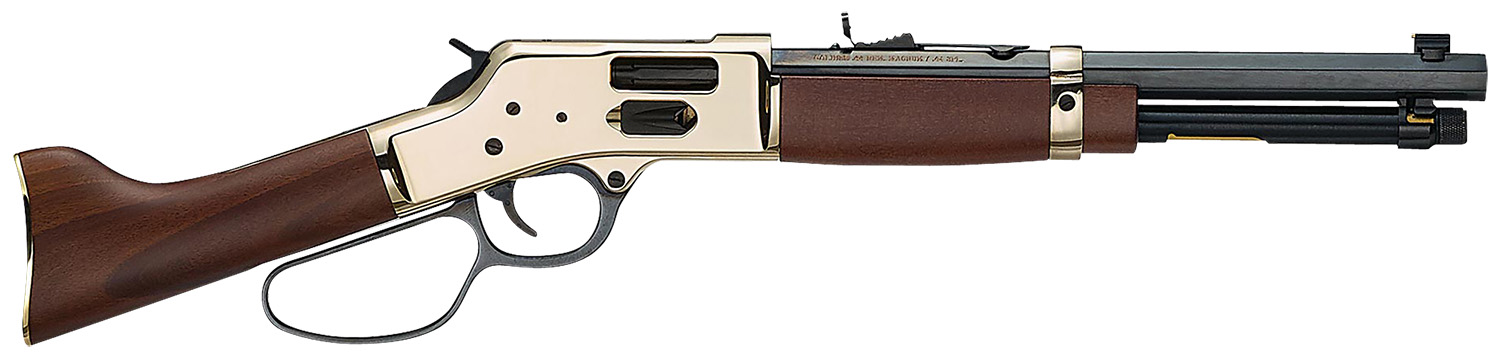 Henry H006GMML Mare's Leg Side Gate 357 Mag/38 Special 5+1 12.90 Blued Octagon Barrel, Polished Hardened Brass Rec, American Walnut Furniture, Large Loop Lever, Adj. Sight Henry H006GMML Mare's Leg Side Gate 357 Mag/38 Special 5+1 12.90 Blued Octagon Barrel, Polished Hardened Brass Rec, American Walnut Furniture, Large Loop Lever, Adj. Sight