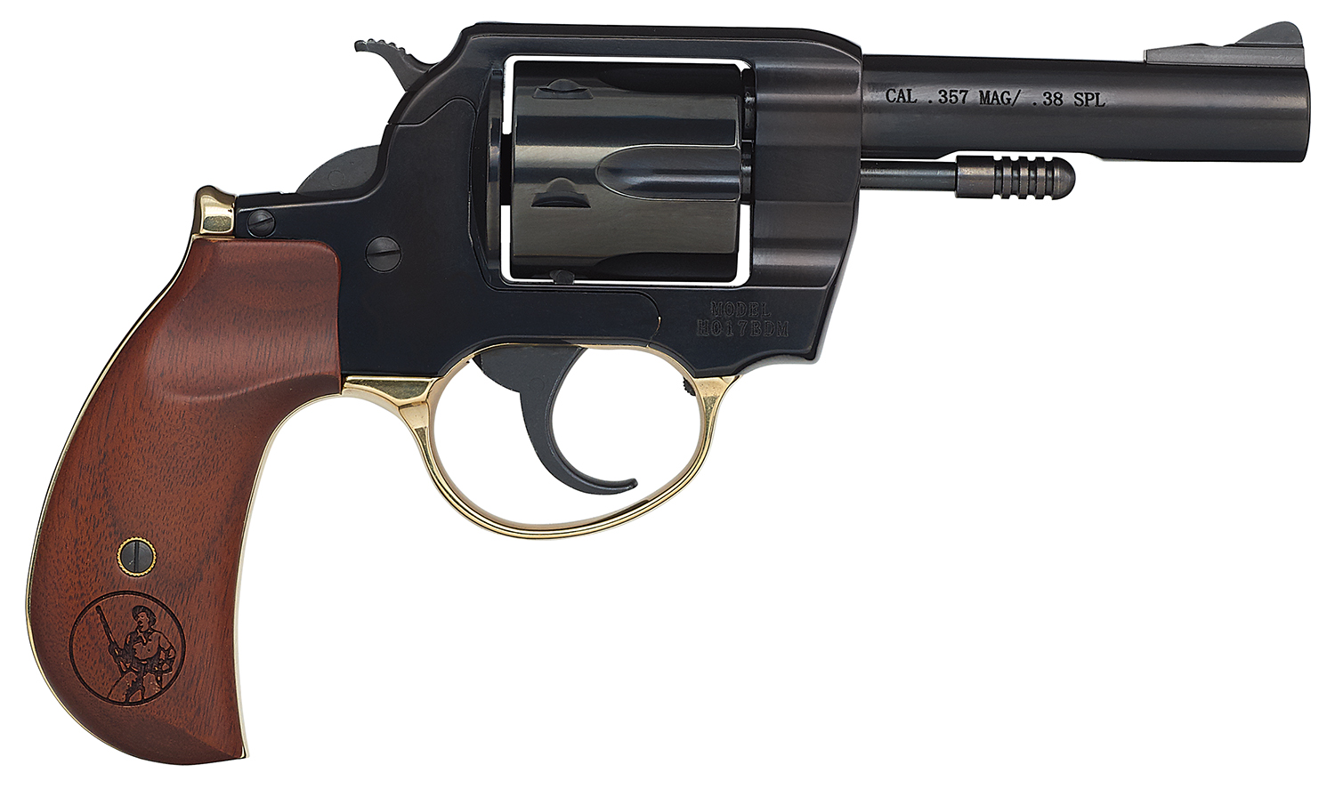 Henry H017BDM Big Boy  38 Special/357 Mag 6 Shot 4 Blued Round Steel Barrel, Polished Blued Steel Frame w/Birdshead Walnut Grip