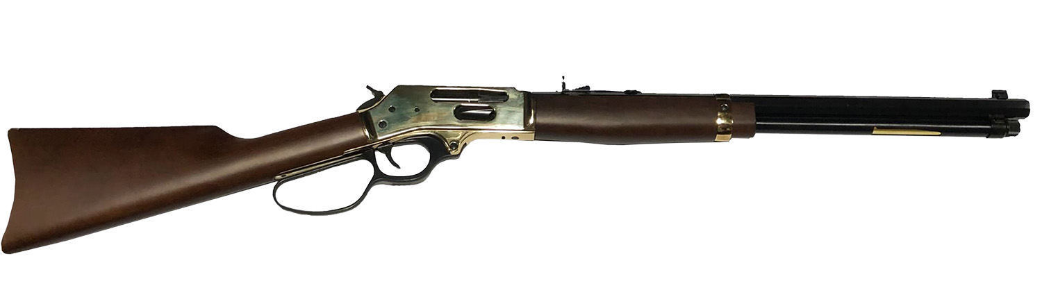Henry H009BGL Side Gate  Full Size 30-30 Win 5+1 20" Blued Steel Barrel, Polished Brass Receiver, Fixed American Walnut Stock