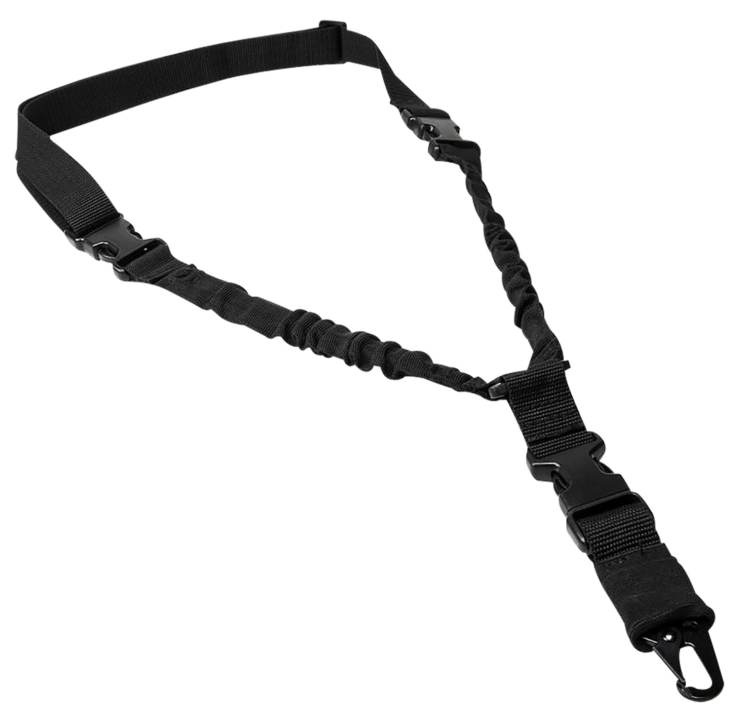 NcStar ADBS1PB Single Point Sling Black Nylon 30"-38" Adjustable Bungee