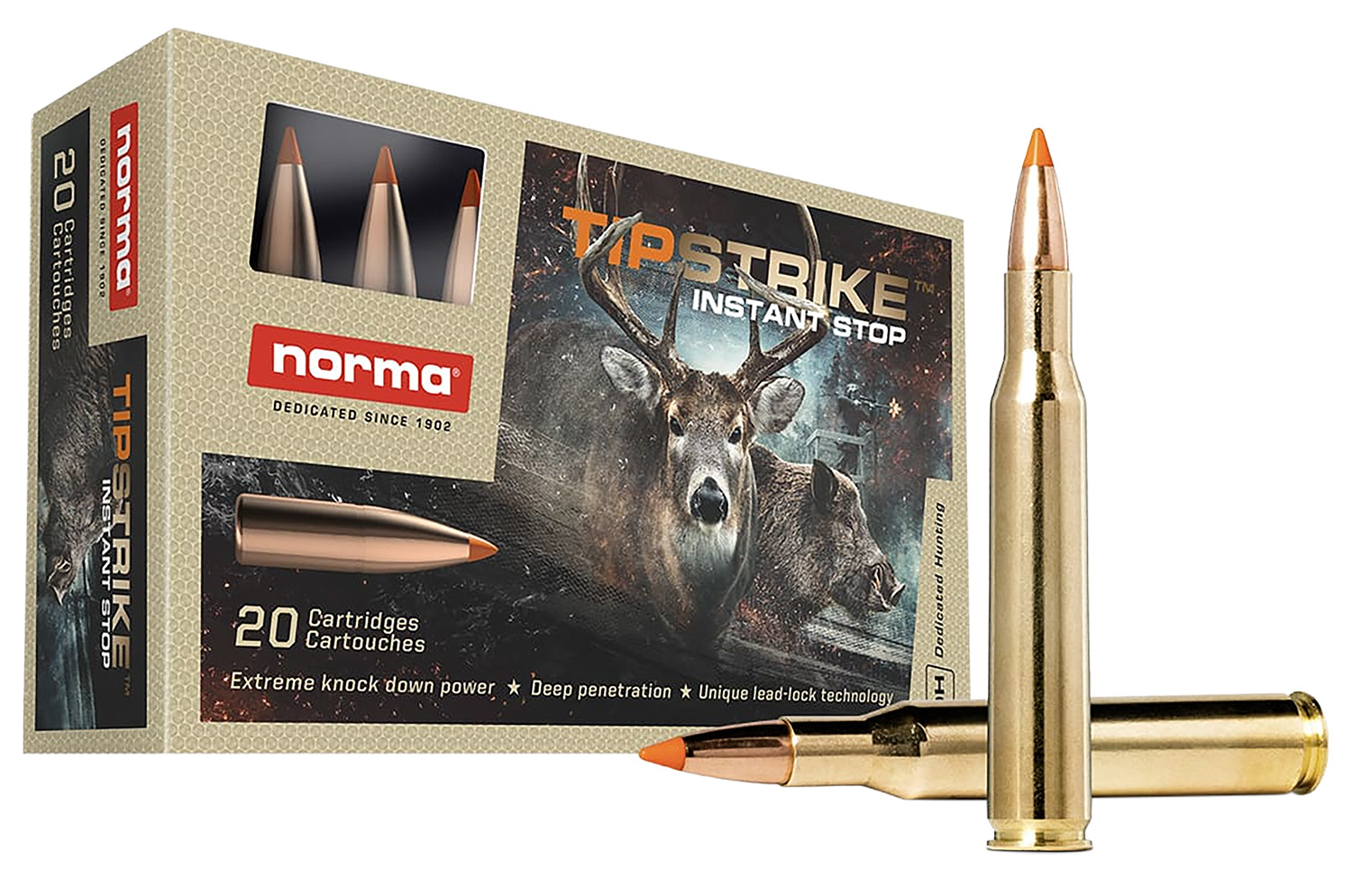 Norma 20169292 Tipstrike .270 Win 140gr Polymer Tip Hunting Ammo 20 Rds