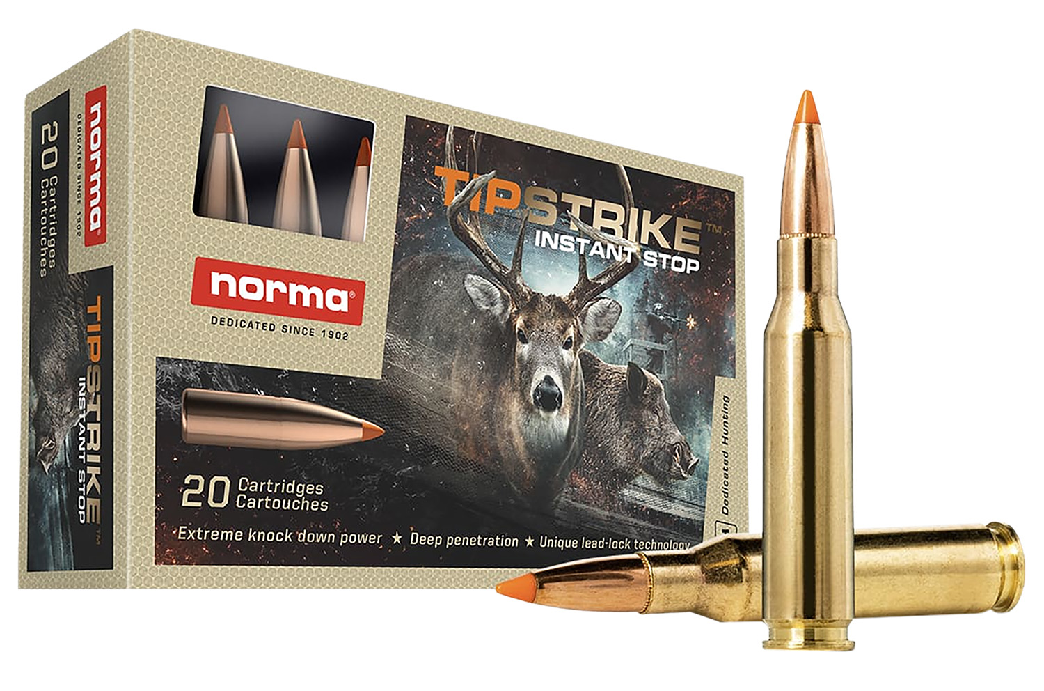 Norma 20170362 Tipstrike 7mm-08 Rem 160gr Polymer Tip Hunting Ammo 20rd