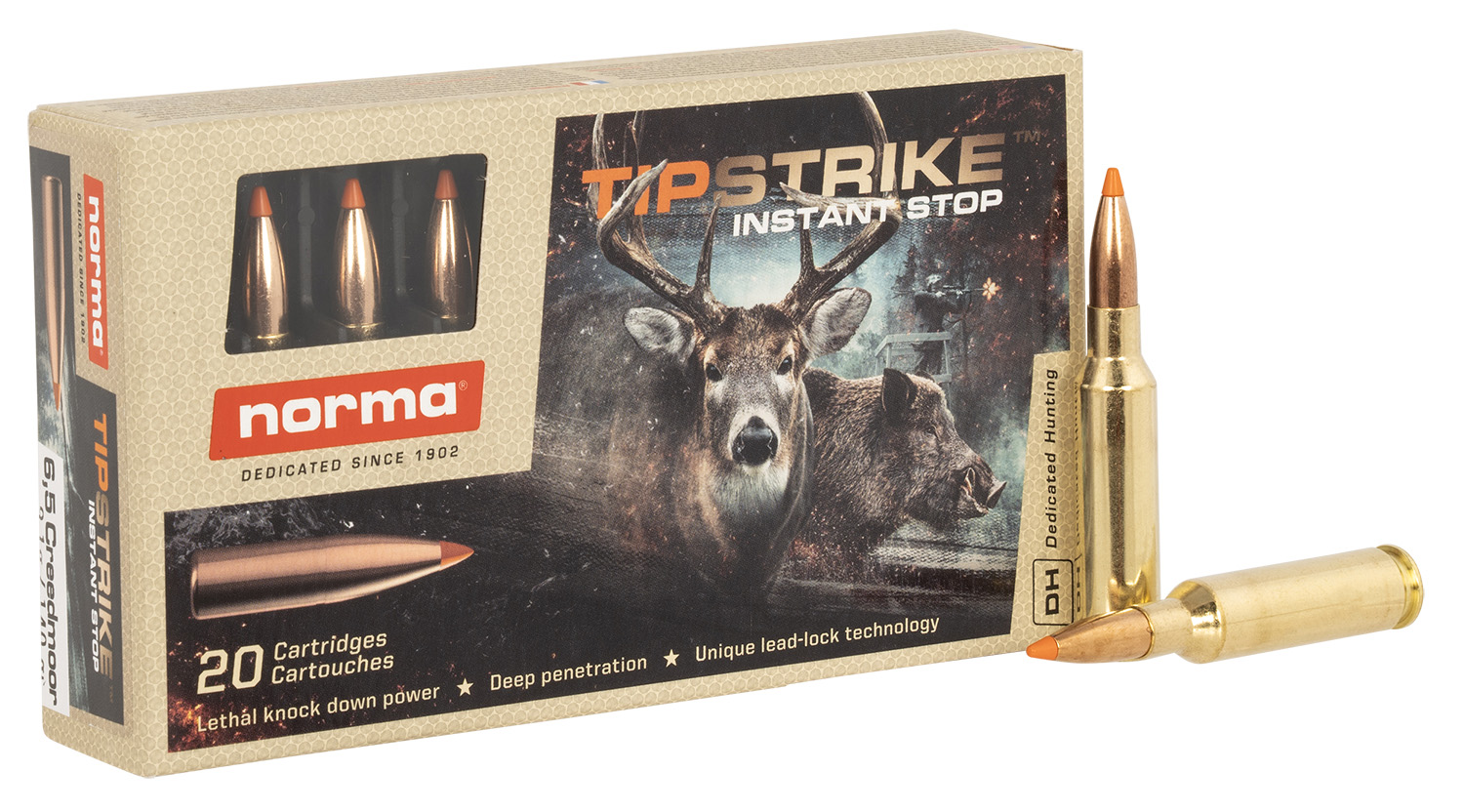 Norma Ammunition 20166512 Dedicated Hunting Tipstrike 6.5Creedmoor 140gr