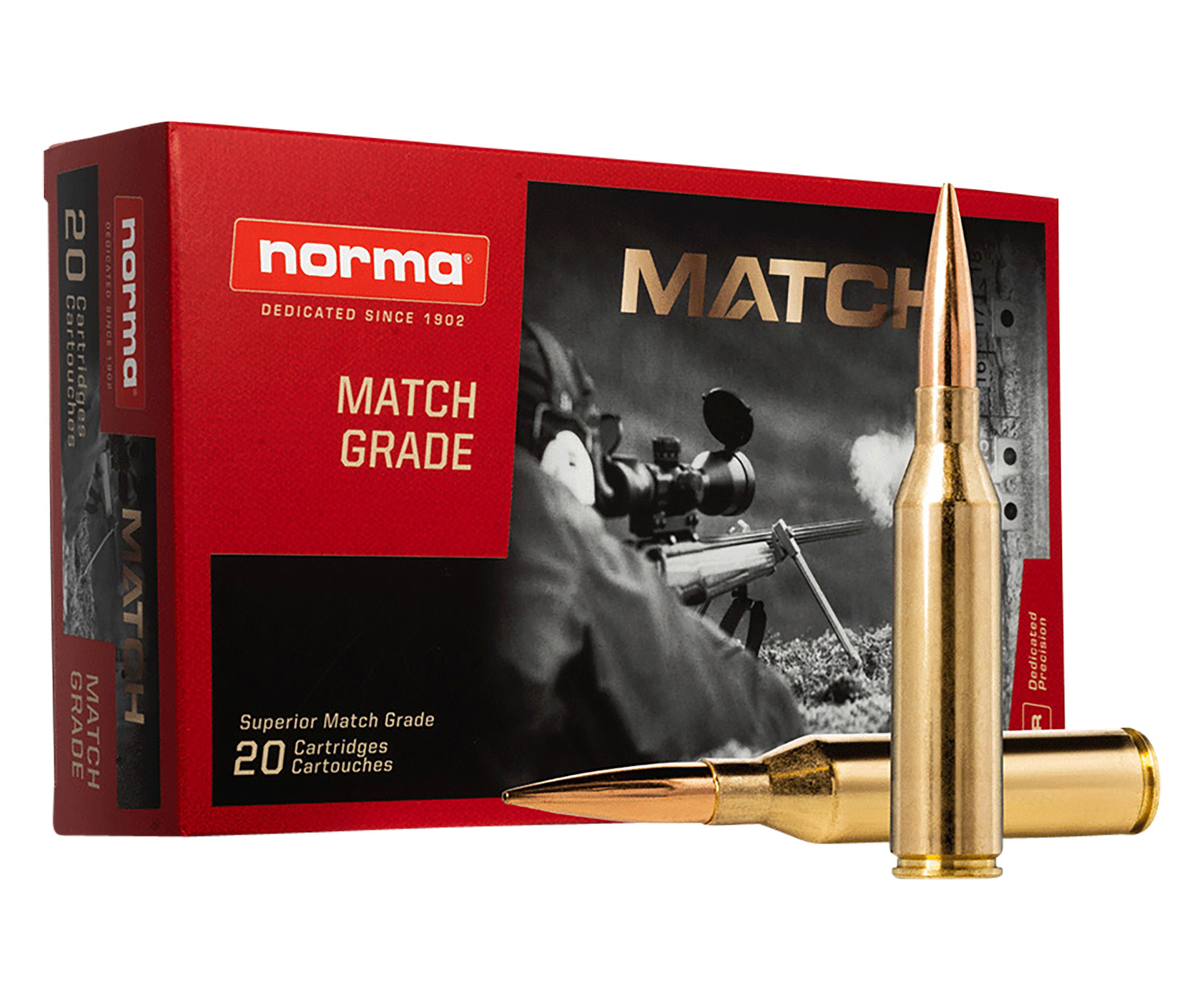Norma Ammunition 20174602 Dedicated Precision Golden Target Match 300NormaMag 230gr Hollow Point Boat Tail 20 Per Box/10 Case