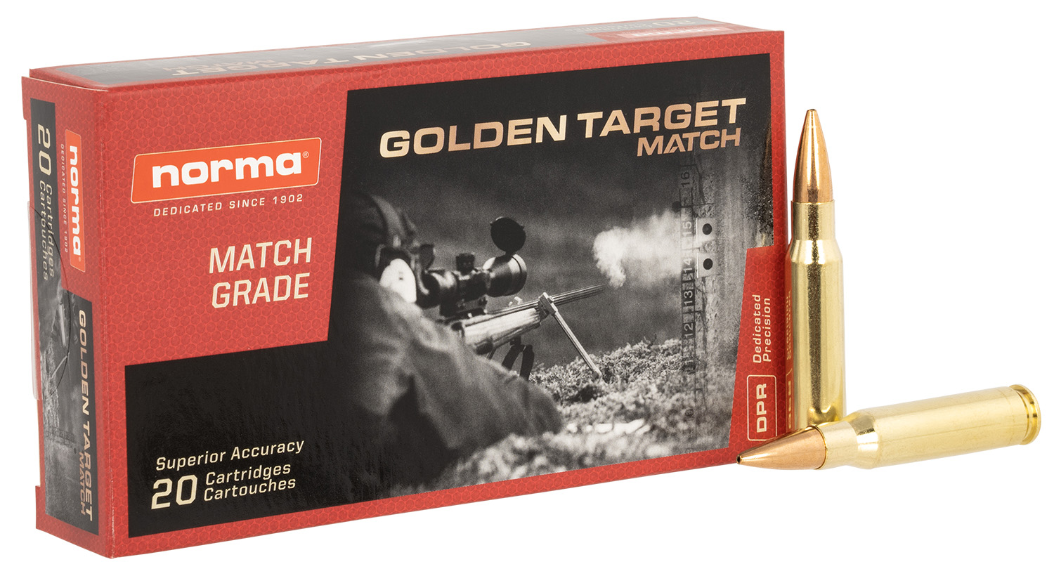 Norma 10177432 .308 Win 168gr BTHP Golden Target Match Ammo 20/Box