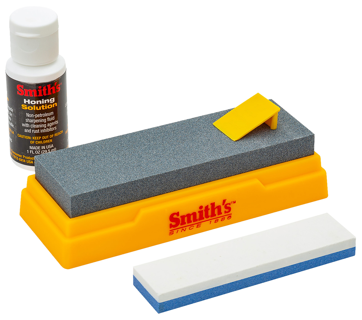Smiths 51328 Combination Bench Stone Gray/Yellow Synthetic Stone for Sharpening Knives and Tools