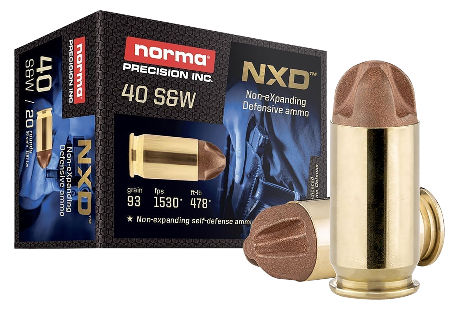 Norma Ammunition 611440020 Self Defense NXD 40 S&W 180 Gr 20 Per Box/ 10 Cs