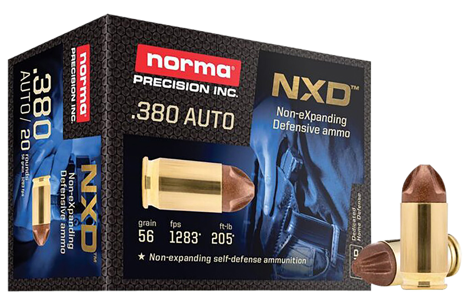 Norma Ammunition (RUAG) 611040020 Self Defense Auto .380 Auto 85 Gr NXD 20 Per Box/ 10 Cs