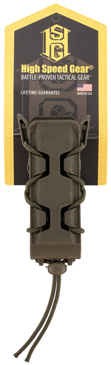 High Speed Gear 16PT01OD Taco V2 Mag Pouch Single, OD Green Polymer, Belt Clip/MOLLE U-Mount, Compatible W/ Pistol Mags